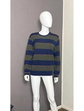 1990's-00's Cashmere Blend Crewneck Sweater by Ralph Lauren POLO Golf M Striped